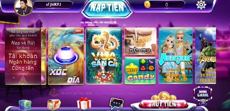 Hệ thống game và những sự kiện nổi bật có tại G65.Club