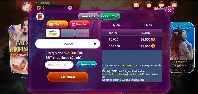 Nạp rút thông minh và đổi thưởng minh bạch tại 9Fun Club