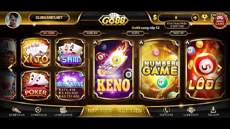 Những trò chơi tại Go88 Win