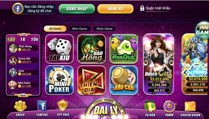 Hệ thống game đổi thưởng siêu hot tại Logwin Club