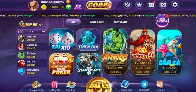 Kho game chất lượng có tại Go86 win