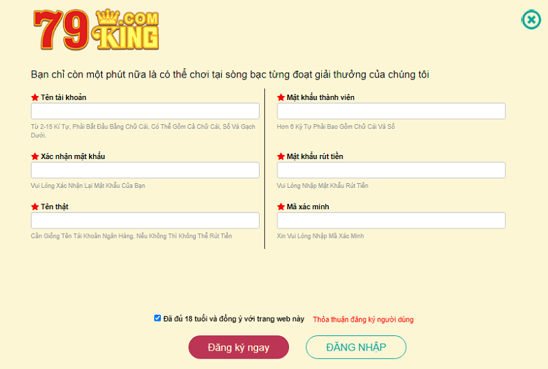 Cách nhận khuyến mãi 79King