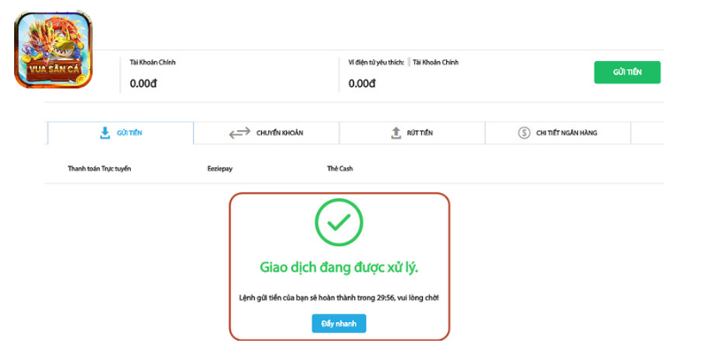 Giao dịch nạp rút của game bắn cá FUN88 được diễn ra nhanh chóng